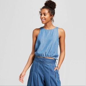 Universal thread denim look printed boho tank xs